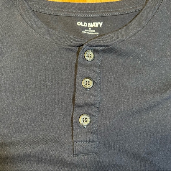 Old Navy Long Sleeve Navy Blue Henley - Picture 3 of 7